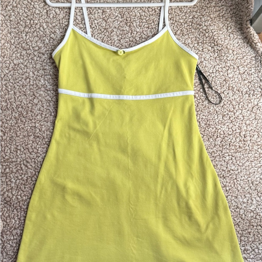 Forever 21 Lime Green Dress with White Trim